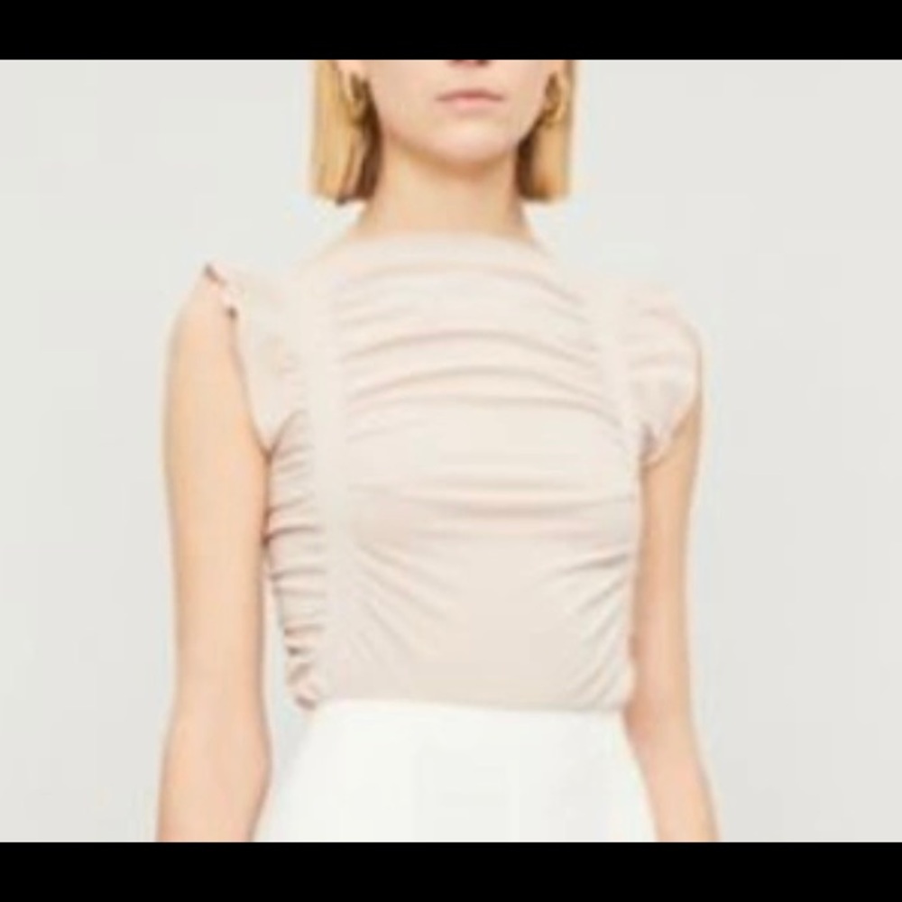 NWT wolford fatal drape string ruffled bodysuit sz L petal rose $230